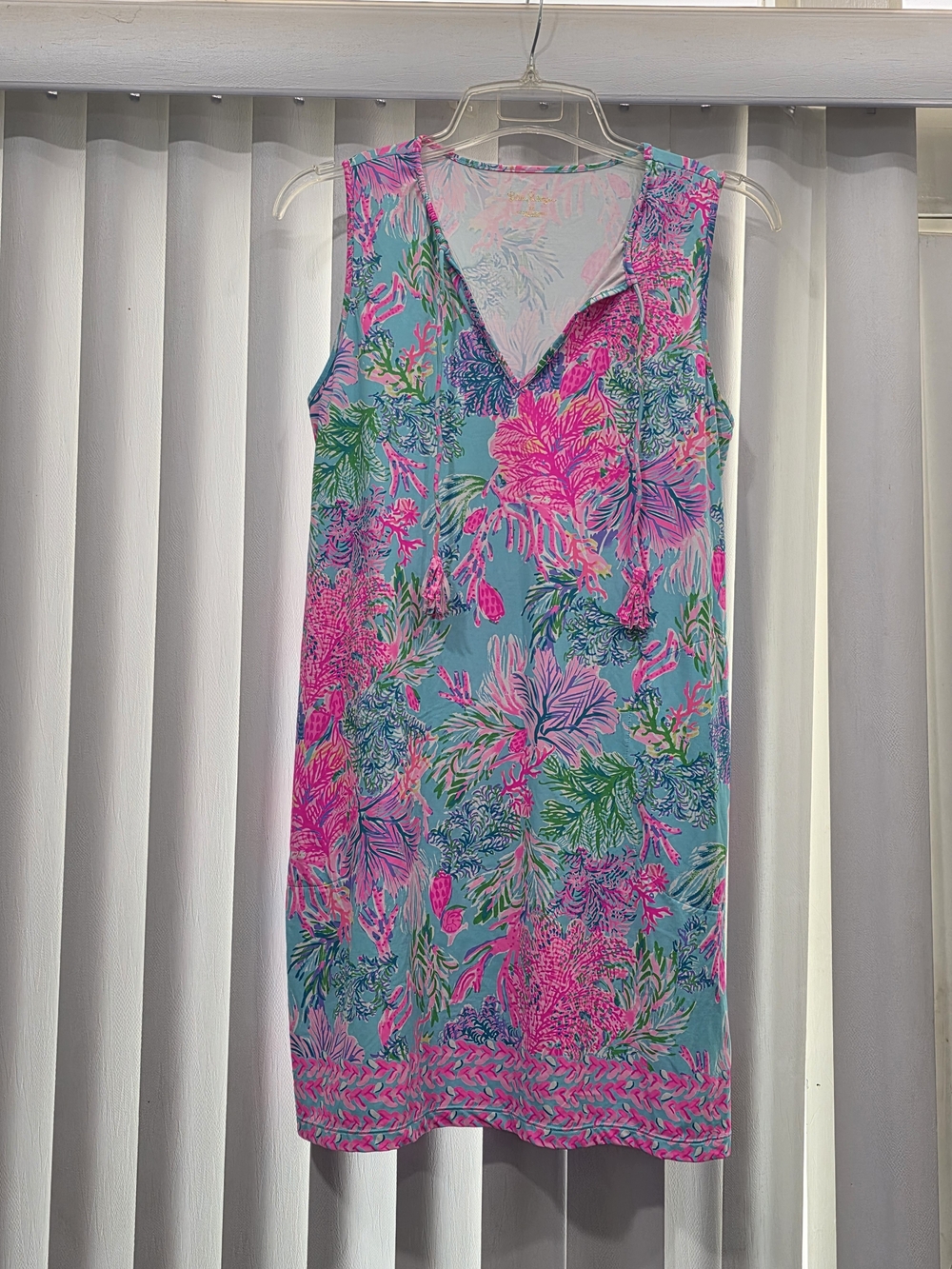 Lilly Pulitzer Turquoise, Hot Pink & Green Floral Shift Dress